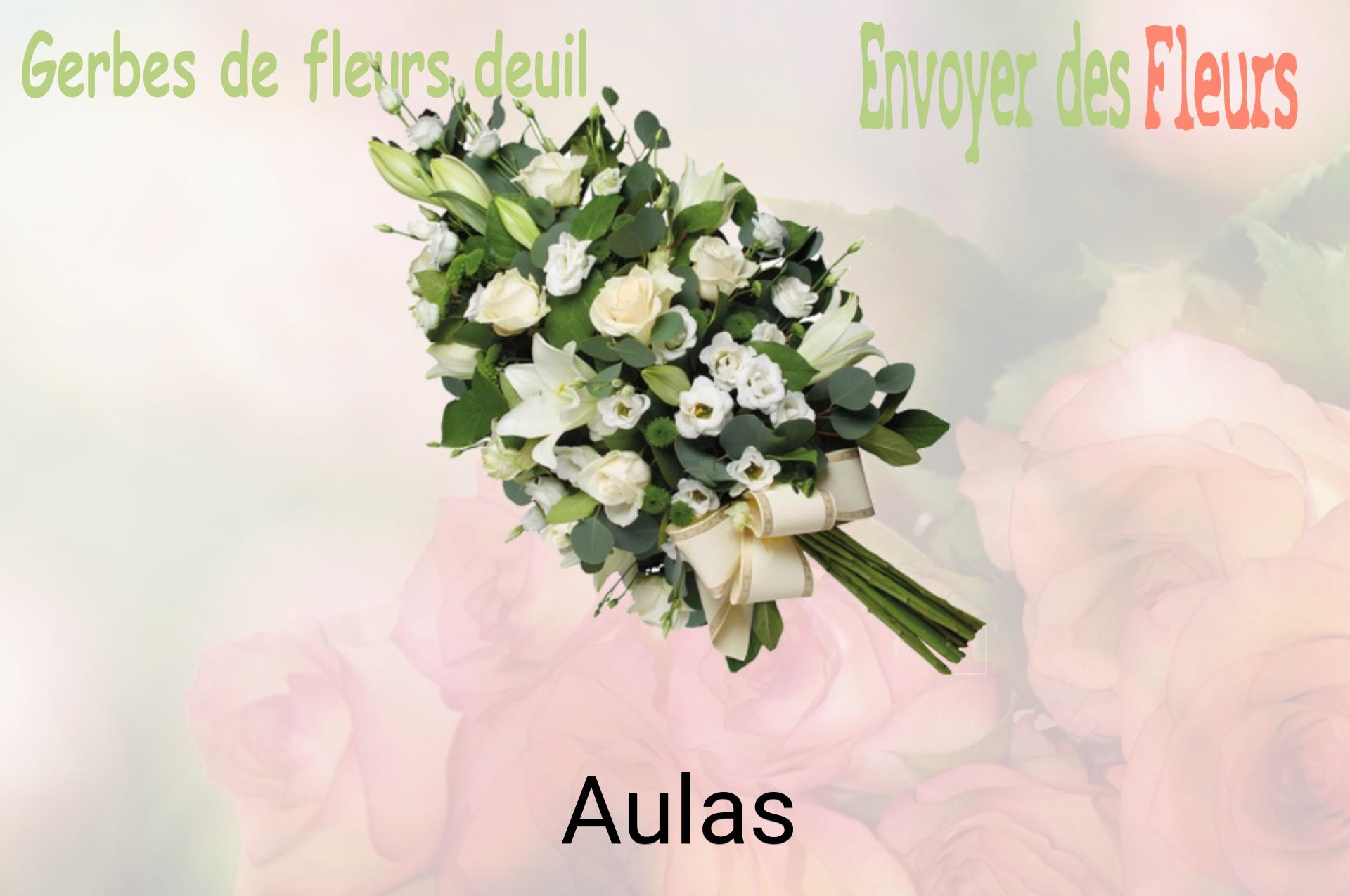 Gerbe de fleurs de deuil livrée à Aulas